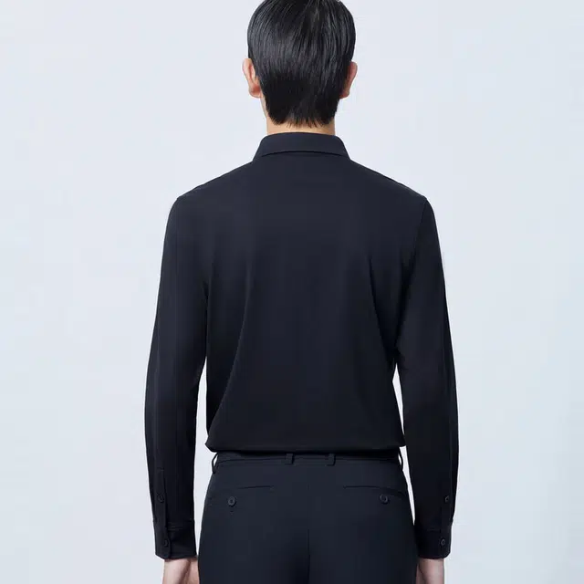 依文 百搭休闲时尚商务长袖衬衫 男款 藏蓝色