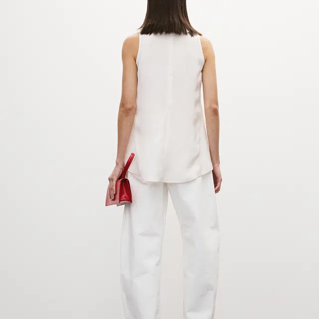 RECTO SS25 FRINGE COLLAR HALTER NECK TOP
