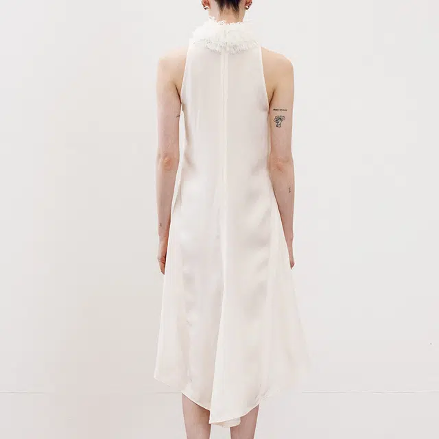 RECTO SS25 FRINGE COLLAR HALTER NECK DRESS