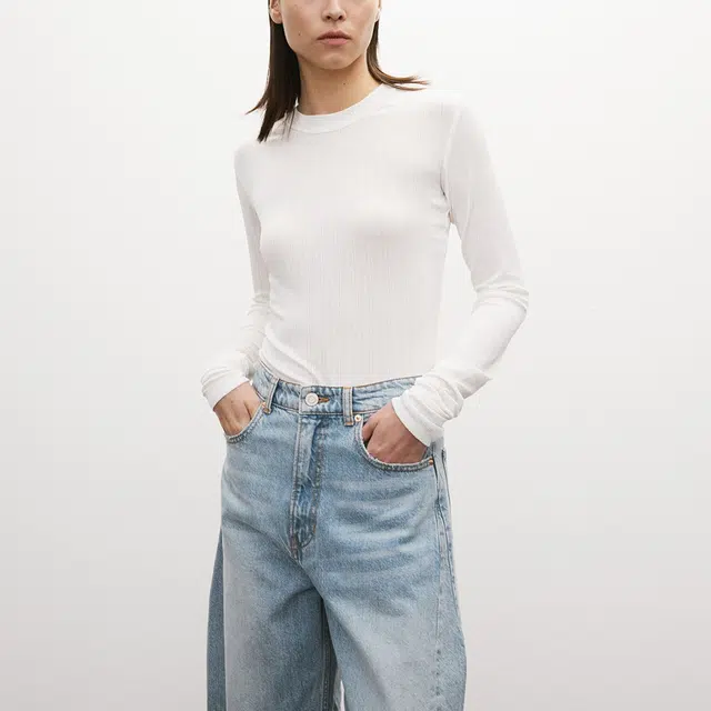 RECTO SS25 LONG SLEEVES SHEER JERSEY TOP