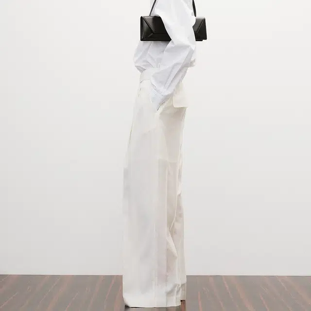 RECTO SS25 SHEER BACK BANDING WIDE PANTS