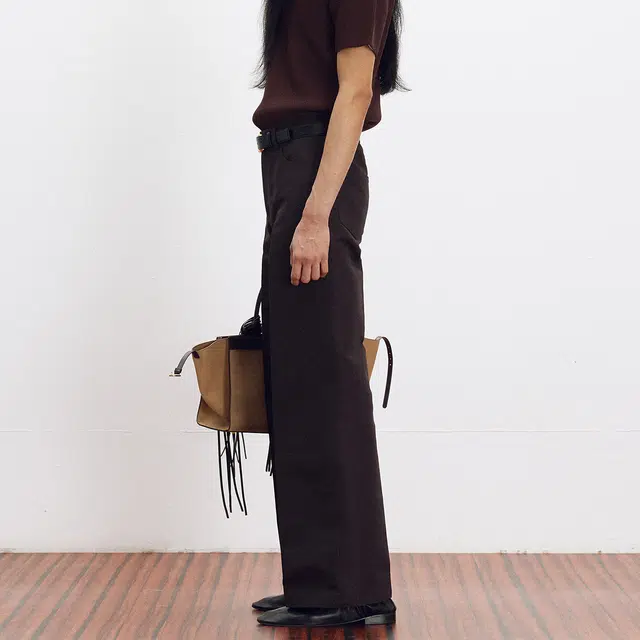 RECTO SS25 COTTON BLEND WIDE FLARED PANTS