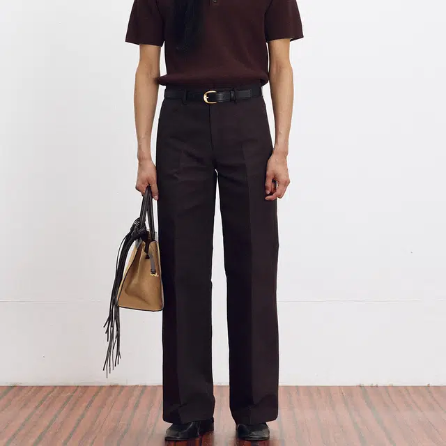 RECTO SS25 COTTON BLEND WIDE FLARED PANTS