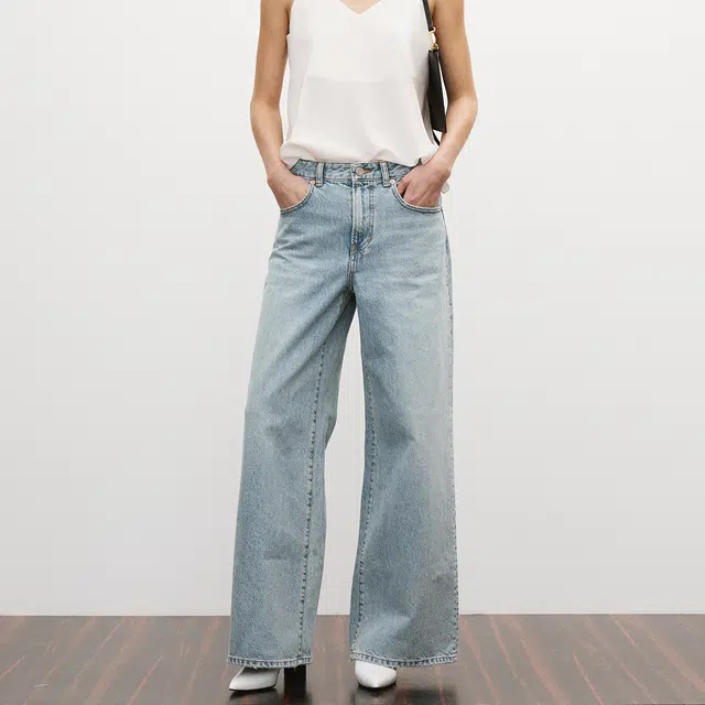 RECTO SS25 LOOSE FIT FLARED WIDE DENIM PANTS