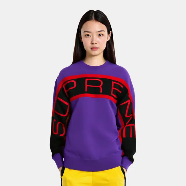 Supreme SS21 Week 1 Paneled Crewneck Logo