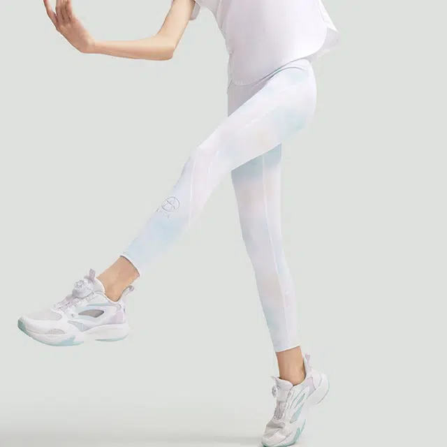 安踏儿童 艺术体操系列 晕染冰丝凉感修身打底裤 儿童款 纯净白