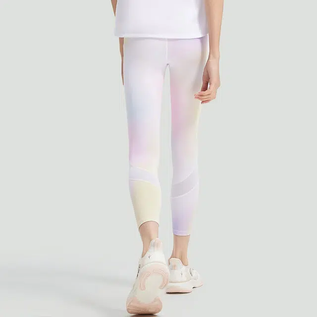 安踏儿童 艺术体操系列 晕染冰丝凉感修身打底裤 儿童款 白桃粉