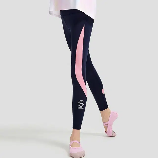 安踏儿童 艺术体操系列 晕染冰丝凉感修身打底裤 儿童款 纯雅蓝