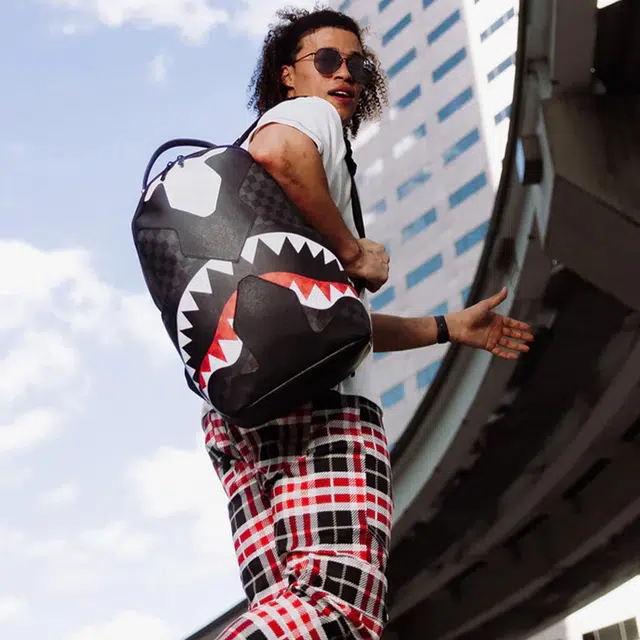 Sprayground Shark Mouth Checkered Backpack