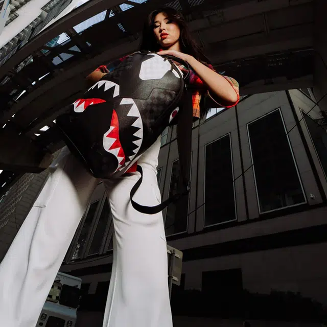 Sprayground Shark Mouth Checkered Backpack