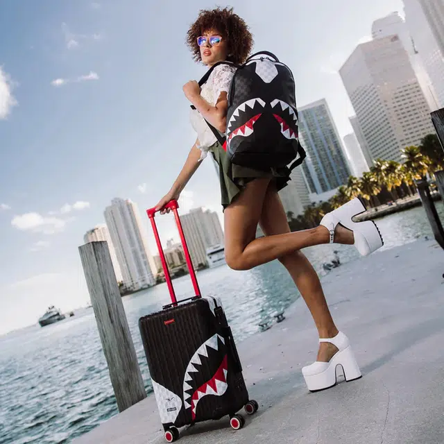 Sprayground Shark Mouth Checkered Backpack