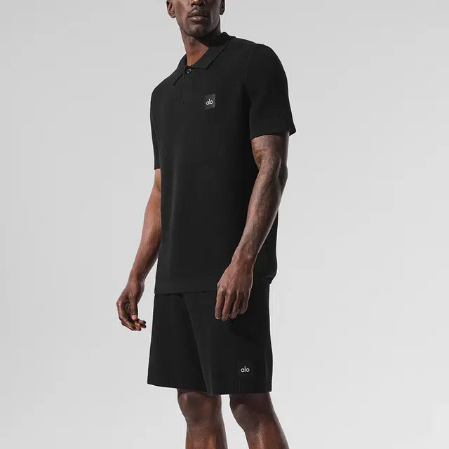 alo yoga Sports Club Sweater Knit Polo