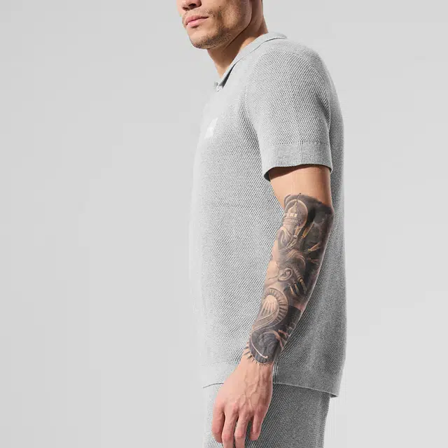 alo yoga Sports Club Sweater Knit Polo
