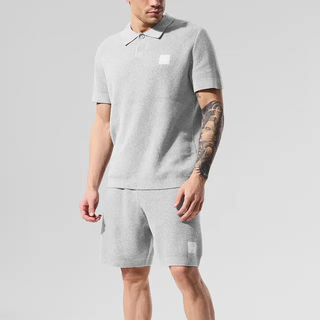 alo yoga Sports Club Sweater Knit Polo