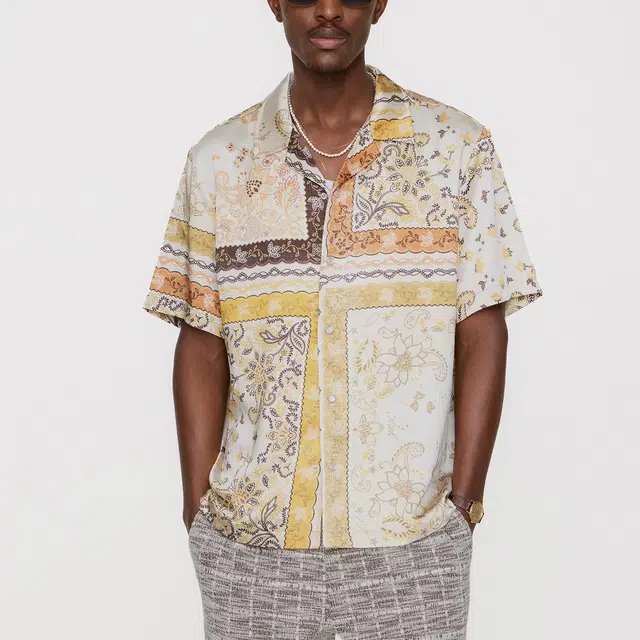 KITH SS25 Panelled Bandana Thompson Camp Collar