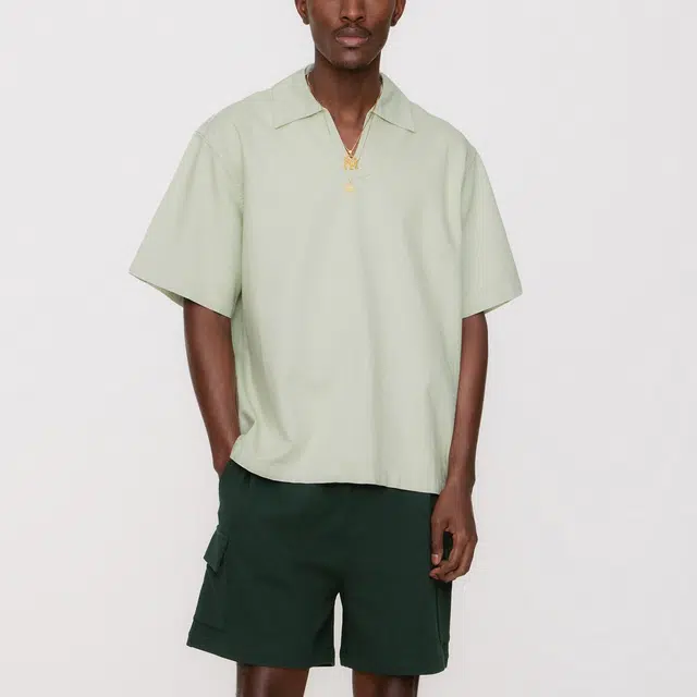 KITH SS25 Washed Denim Glen Polo