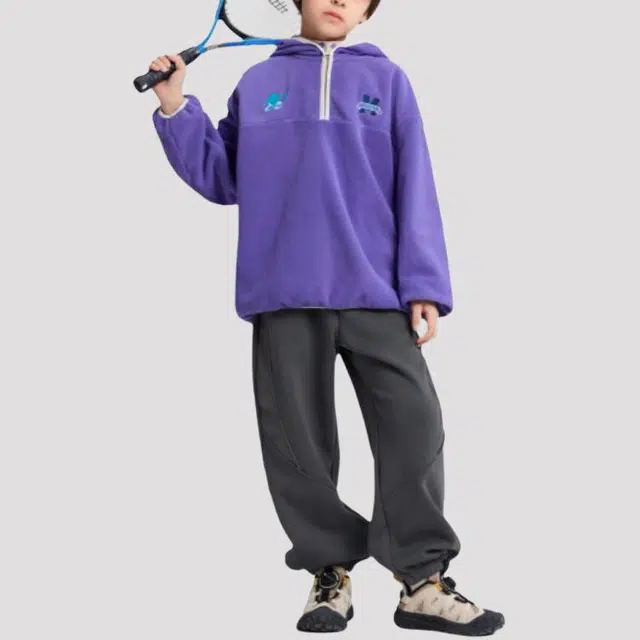 儿童款 左西针织运动裤 绒绒裤系列 防风保暖耐磨反光印花加绒束脚