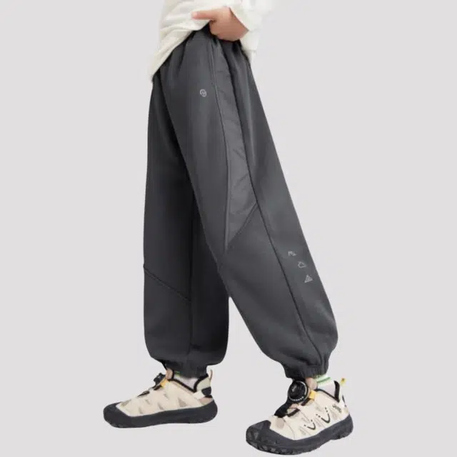 儿童款 左西针织运动裤 绒绒裤系列 防风保暖耐磨反光印花加绒束脚