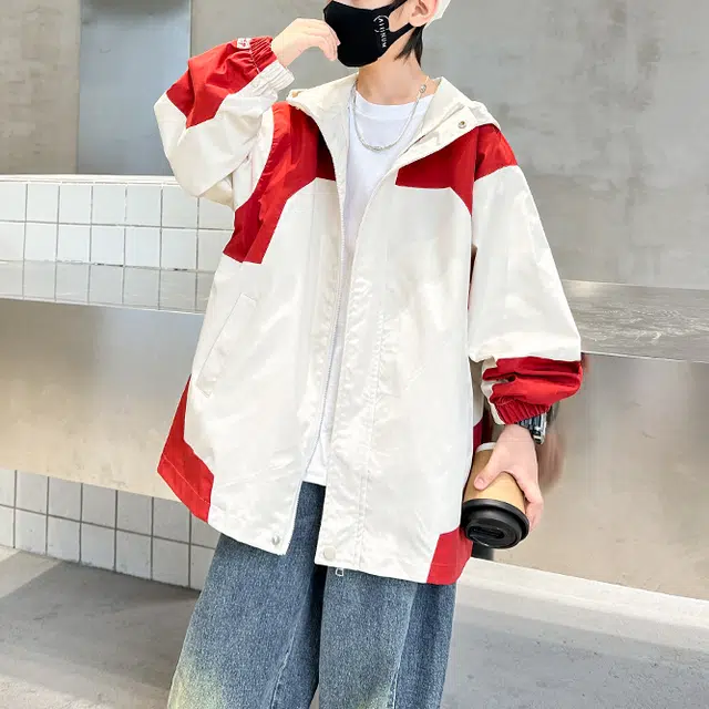浪莎 连帽时尚舒适夹克外套 白色青少年