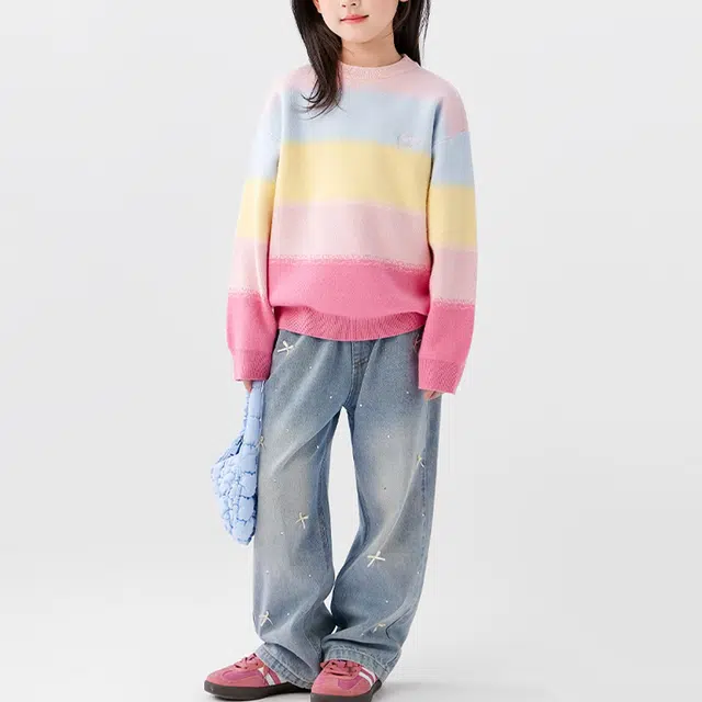 左西毛衣 甜美洋气套头 粉色 中小童