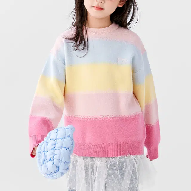 左西毛衣 甜美洋气套头 粉色 中小童