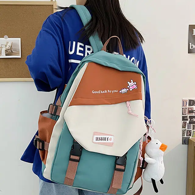 恒源祥 韩版情侣高中大学生休闲撞色学院风 尼龙 双肩包 男女同款情侣款 多色