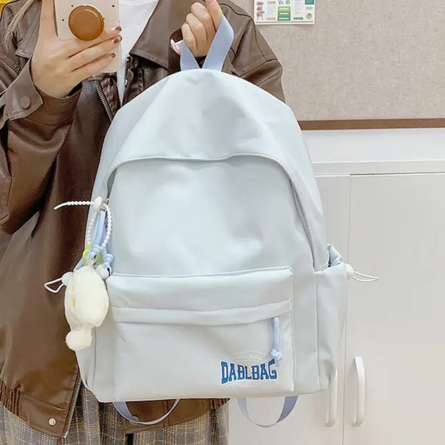 雅鹿 高颜值日系可爱纯色 尼龙布 双肩包 女款 多色