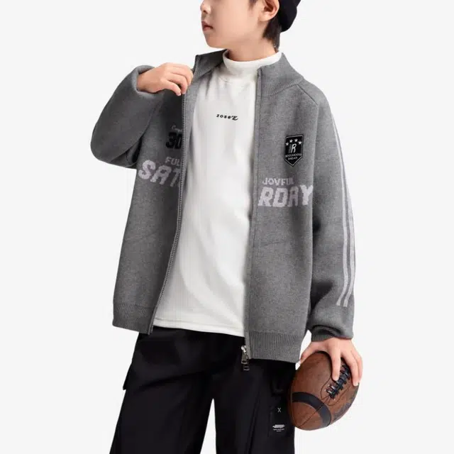 左西毛衣 时尚舒适百搭立领拉链 儿童款