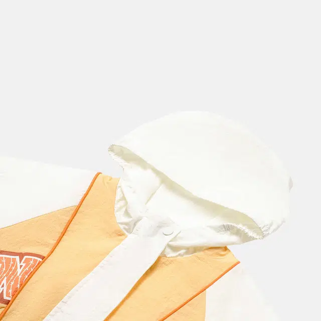 李宁儿童 印花字母拉链连帽长袖风衣 儿童款 乳白色