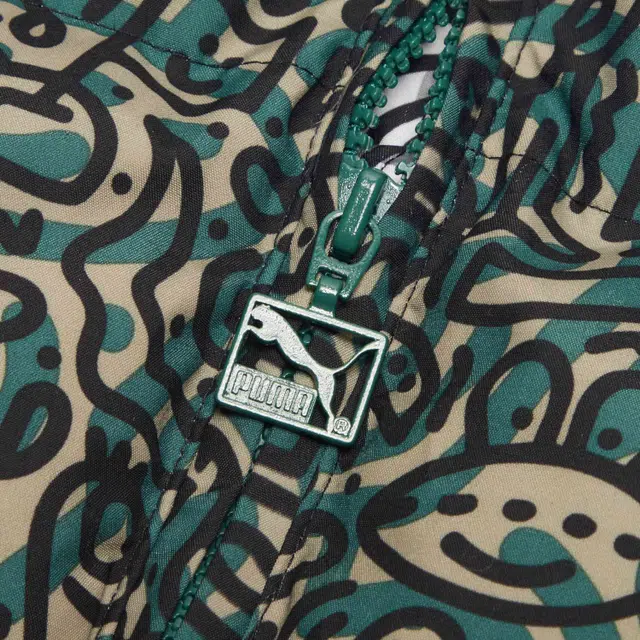 Puma Printed Padded Hoodie Jacket Green