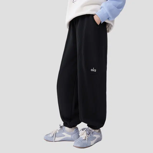 左西 加绒保暖束脚简约儿童运动裤 儿童款