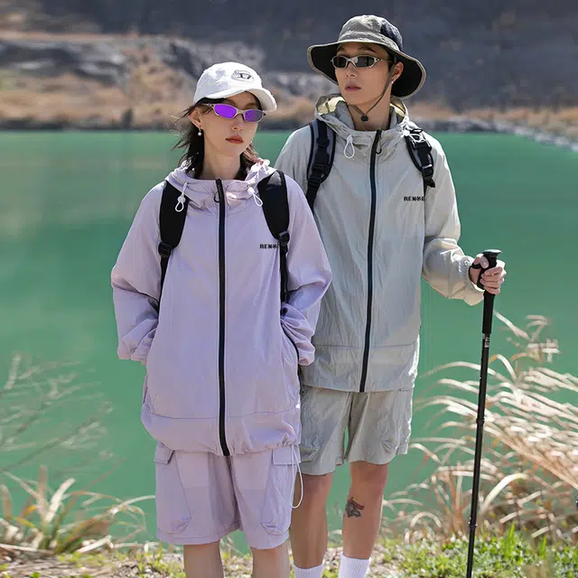 人本 轻薄山系户外冰感休闲运动防紫外线拉链防晒服 男女同款