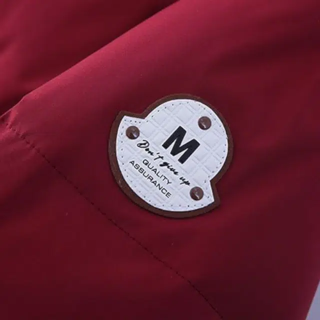 雅鹿棉衣 时尚百搭字母贴标拉链长袖 果酱红 青少年