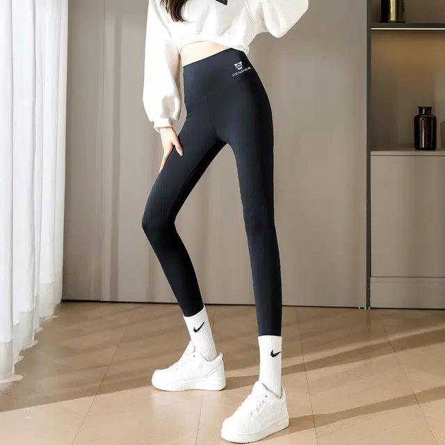 惟熙 修身高腰九分打底裤 女款 黑色