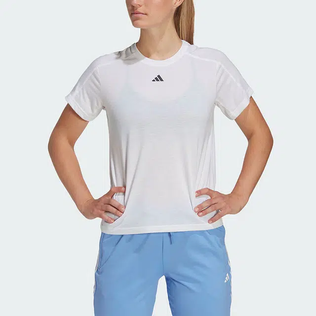 adidas AEROREADY ESSENTIALS CREWNECK TEE logo T
