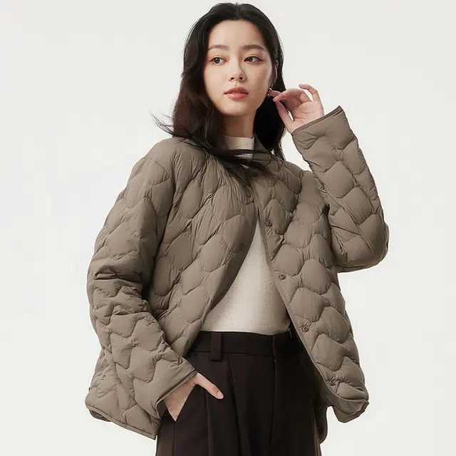 坦博尔 菱格轻暖保暖长袖羽绒服 女款