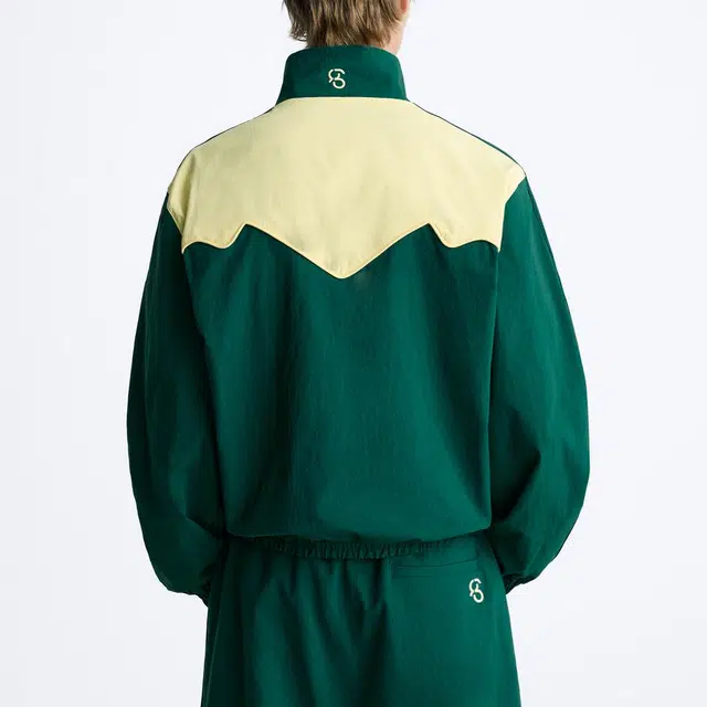 ZARA Casual Stand Collar Jacket Green