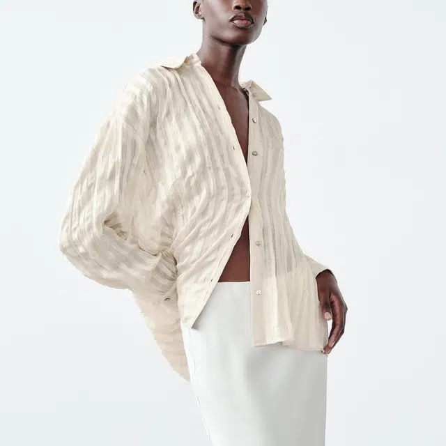 ZARA Relaxed Collar Shirt White