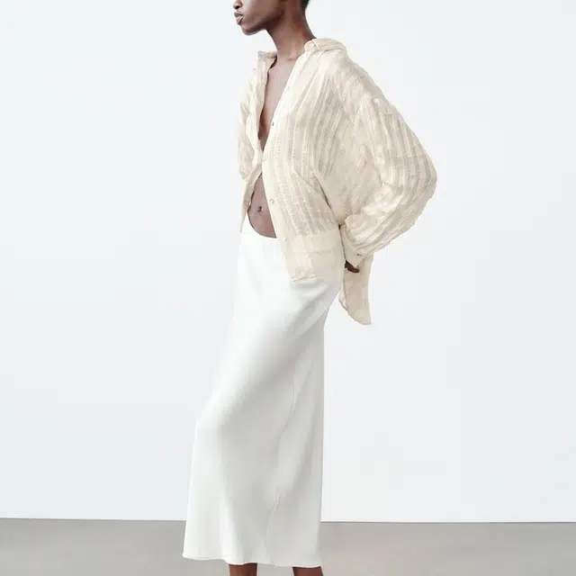 ZARA Relaxed Collar Shirt White