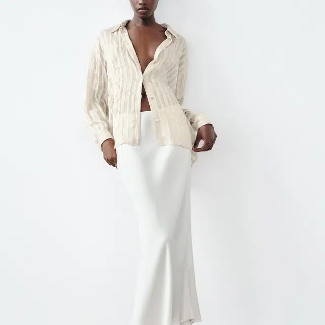 ZARA Relaxed Collar Shirt White