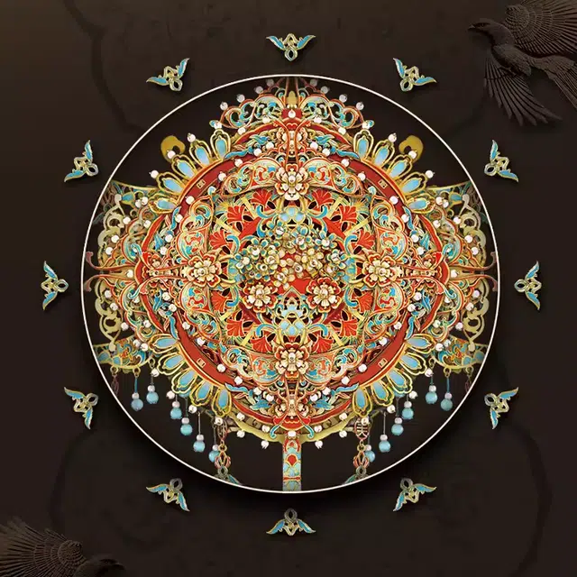 拼酷 菱花镜-鹊影国风 拼图 菱花镜鹊影