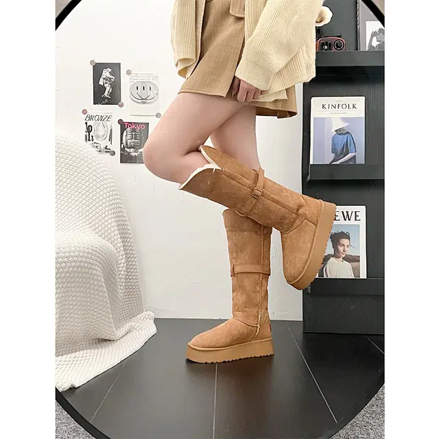 保暖耐磨减震 时尚百搭舒适日常之选 高筒 雪地靴 女款 经典驼色