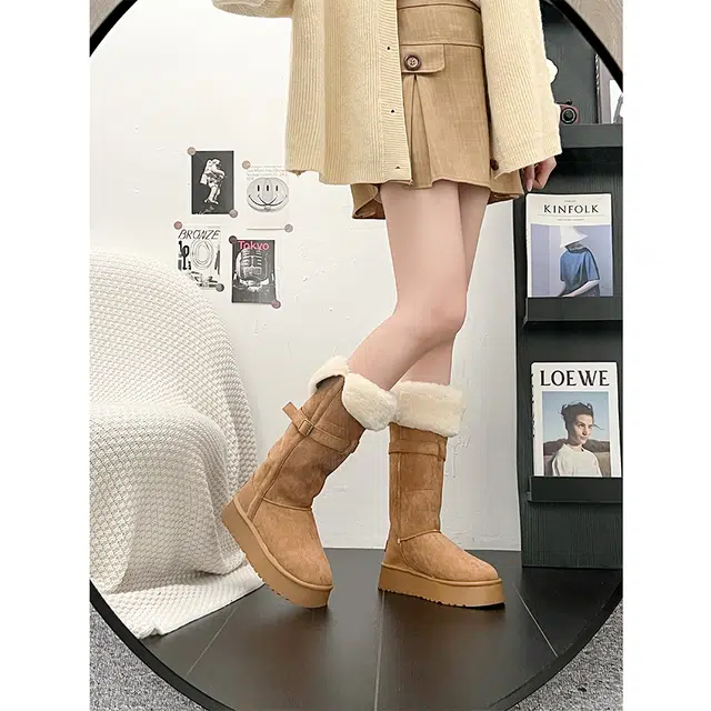 保暖耐磨减震 时尚百搭舒适日常之选 高筒 雪地靴 女款 经典驼色