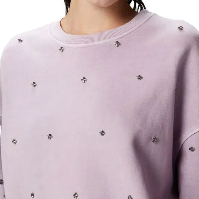 PINKO SS24 Applique Crewneck Sweatshirt Pink