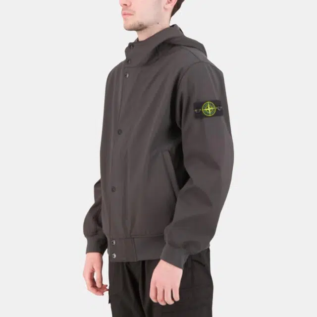 Stone Island SS25 Soft Shell Jacket Carbon Grey