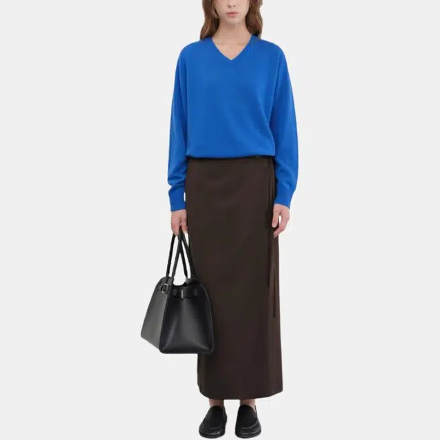 Dunst UNISEX CASHMERE V-NECK SWEATER BLUE V