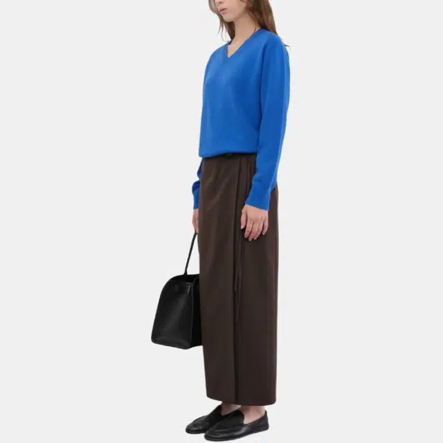 Dunst UNISEX CASHMERE V-NECK SWEATER BLUE V