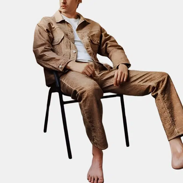 Stussy x Levi's FW23 Jacquard Jacket Brown