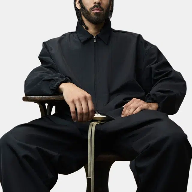 Fear of God Essentials Textured Nylon Trucker Jacket Black