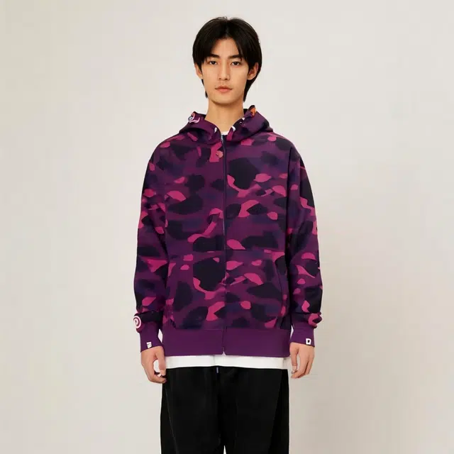 A BATHING APE SS24 Color Camo Shark Full Zip Hoodie